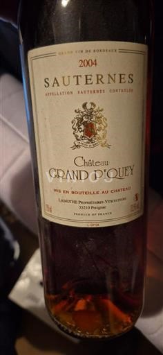 Bordeaux Sauternes Château Grand Piquey 2004