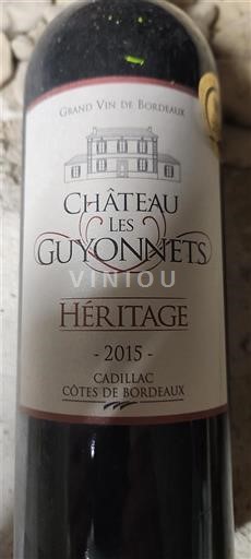 Bordeaux Cadillac-côtes-de-bordeaux Château Les Guyonnet Héritage 2015