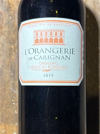 Burdeos Cadillac-Côtes-de-Burdeos L'Orangerie de Carignan 2019