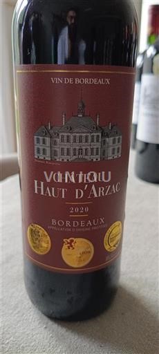Bordeaux Chateau Haut d'Arzac 2020