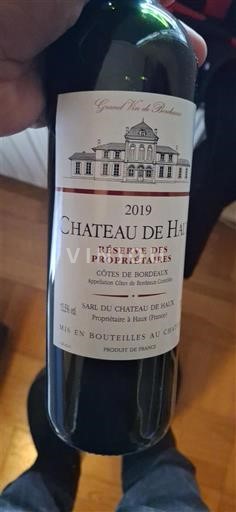 Bordeaux Côtes-de-Bordeaux Château Hâ Réserve des Propriétaires 2019