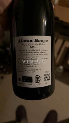 Valle del Ródano Côtes del Ródano Château Vert de Cadière d’Uzès Matou Rouge 2024