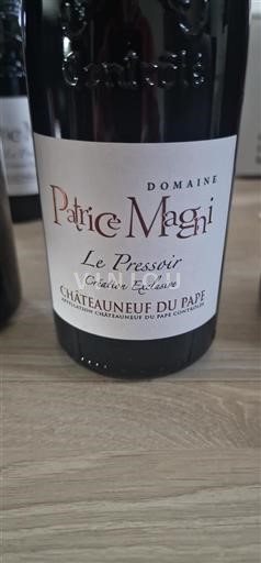 Valle del Ródano Châteauneuf-du-Pape. Domaine Patrice Magni Le Pressoir Sin añada