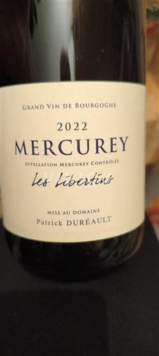 Bourgondië Mercurey Patrick Duréault Les Libertins 2022