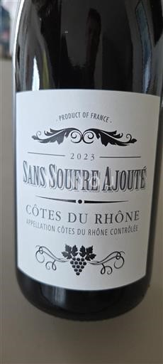 Thung lũng Rhône Côtes-du-rhône Sans Soufre Ajouté 2023