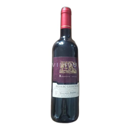 Bordeaux Pessac-Léognan Réserve Johanes Boubee Reserve 2019