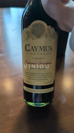 California AVAs Napa Valley Caymus Vineyards Cabernet Sauvignon 2018