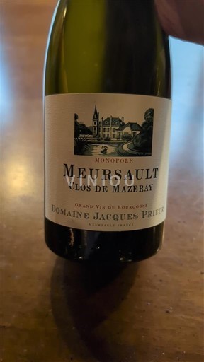 Borgonha Meursault Domaine Jacques Prieur Clos de Mazeray Não Sazonado