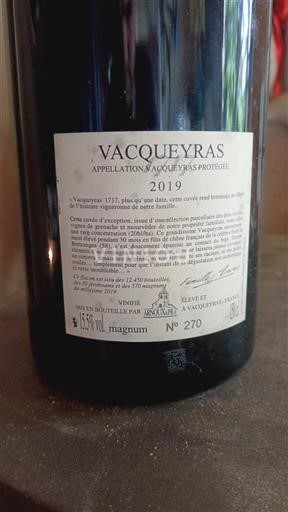 Rhônevallei Vacqueyras Arnoux & Fils 2019