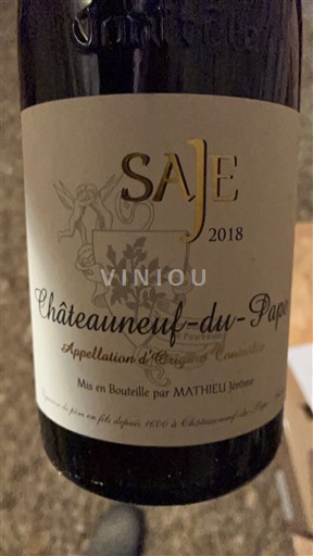 Valle del Ródano Châteauneuf-du-Pape. Mathieu Jérôme Saje 2018