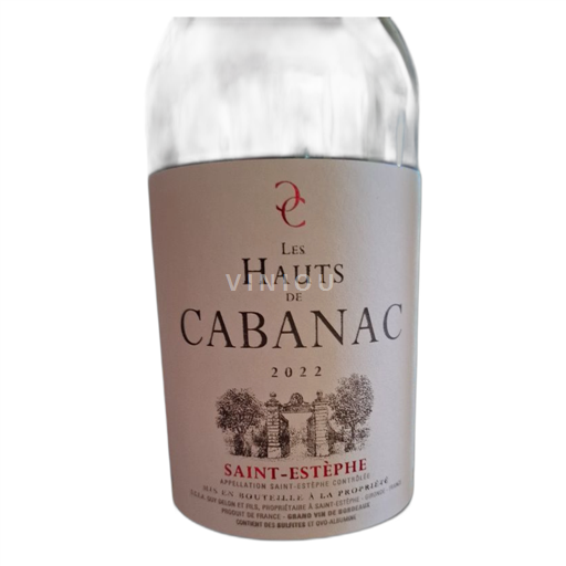 Burdeos Saint-Estèphe Les Hauts de Cabanac 2022 2022
