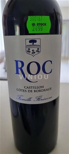 Bordeaux Castillon-côtes-de-bordeaux Famille Florisoone Roc 2018