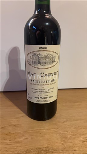 Bordeaux Saint-Estèphe Château Haut Marbuzet Mac Carthy 2022