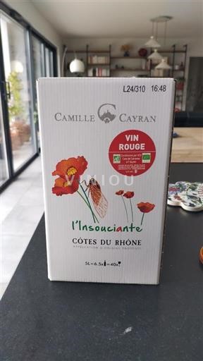 Valle del Ródano Côtes del Ródano Camille cayran l'Insouciante Sin añada