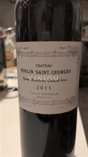 Bordeaux Saint-Émilion Grand Cru Grand Cru Château Moulin Saint-Georges 2015