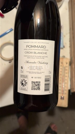 Borgoña Pommard Alexandre Vaudoisey Croix Blanche 2022
