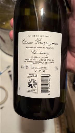 Bourgogne Bourgognebackar Domaine Vaudoisey Creusefond Chardonnay 2023