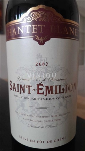Burdeos Saint-Émilion Chantet Blanet 2007