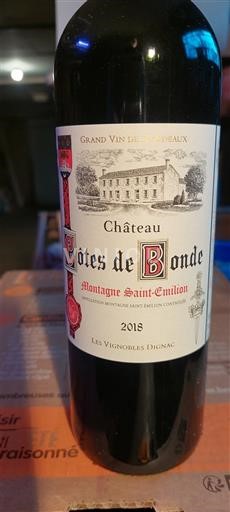 Bordeaux Montagne-Saint-Émilion Château Côtes de Bonde 2018