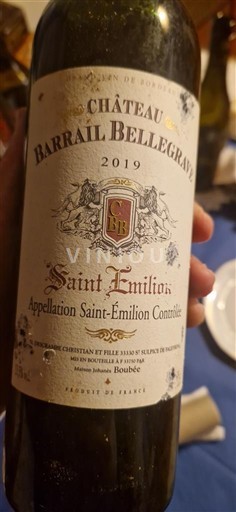 Bordeaux Saint-Émilion Château Barrail Bellegrave 2019