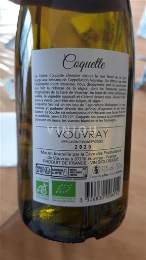 Loire Valley Vouvray Cave des producteurs de Vouvray Coquette 2020