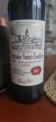 Bordeaux Montagne-saint-émilion Domaine Pierre chanau 2020