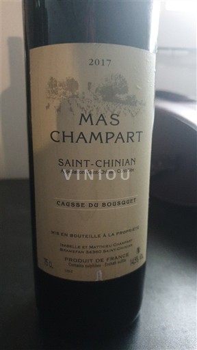 Languedoc Saint-Chinian Mas Champart Causse du Bousquet 2017