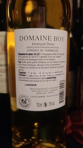 Sudoeste Jurançon Domaine Boy Sin añada