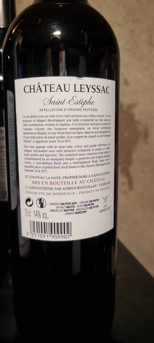 Bordéus Saint-Estèphe Château Leyssac Não Sazonado