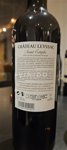 Bordeaux Saint-Estèphe Château Leyssac Neleten.