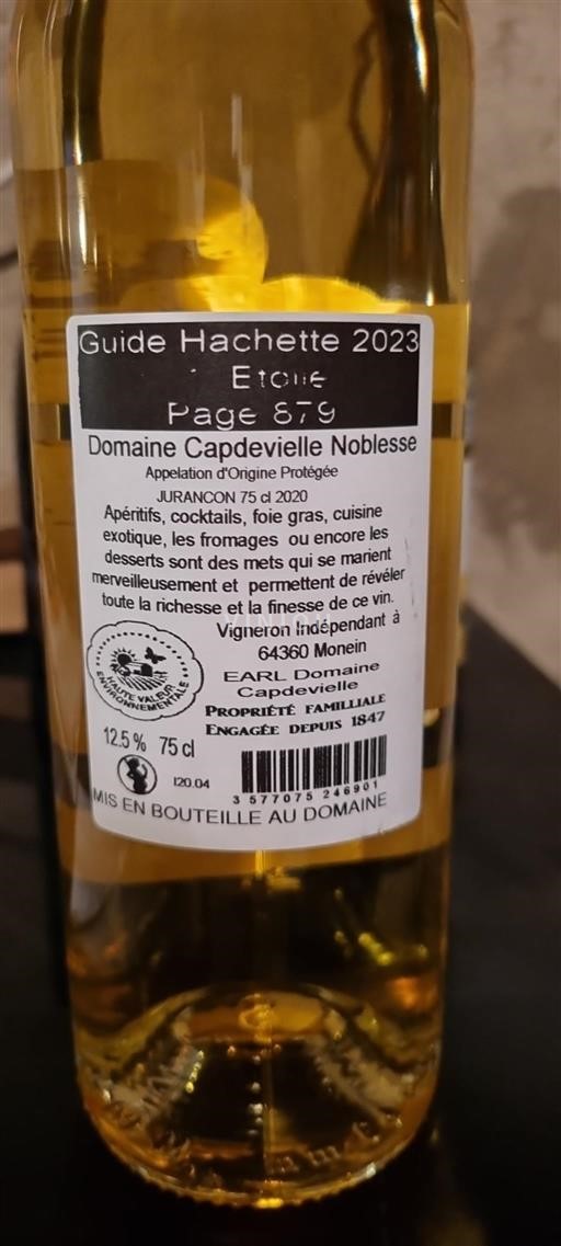 Sydvestfrankrig Jurançon Domaine Capdevielle Noblesse 2020