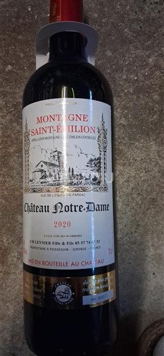 Bordeaux Montagne-saint-émilion Château Notre-Dame 2020