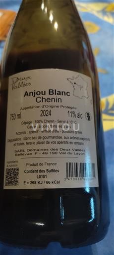 Vale do Loire Anjou Domaine S des Deux Vallées Chenin 2024