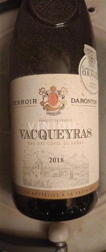 Rhônetal Vacqueyras Terroir Daronton 2018