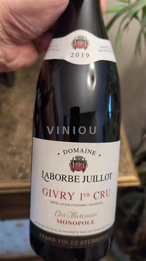Burgundy Givry Premier Cru Domaine Laborde Juillot Clos Marceaux Monopole 2019