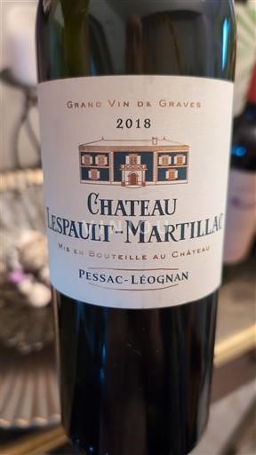 Bordeaux Pessac-Léognan Château Lespault-Martillac 2018