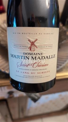 Languedoque Saint-Chinian Domaine Martin Madalle Le Sang du Schiste 2016