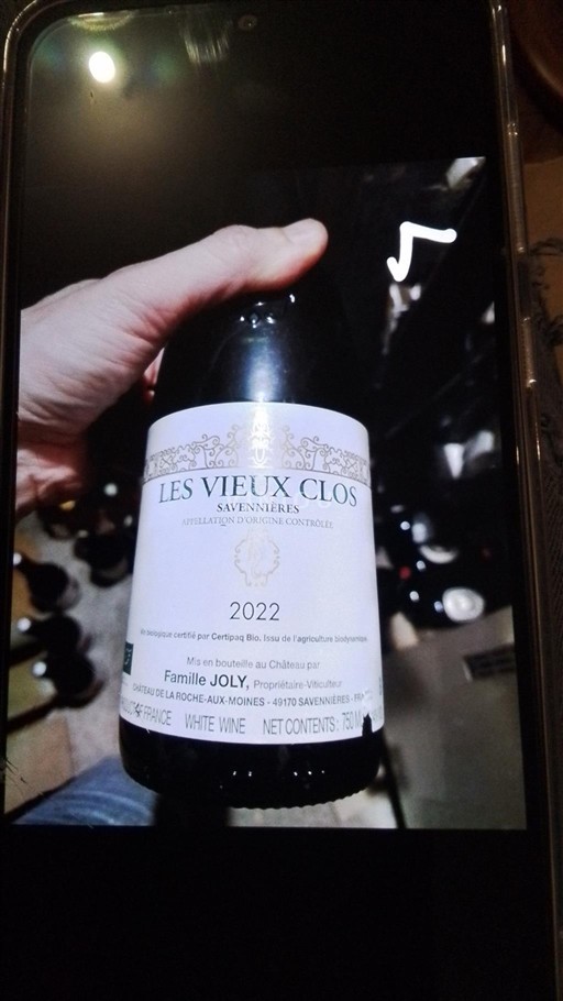 Loiredalen Savennières Famille Joly Les Vieux Clos 2022