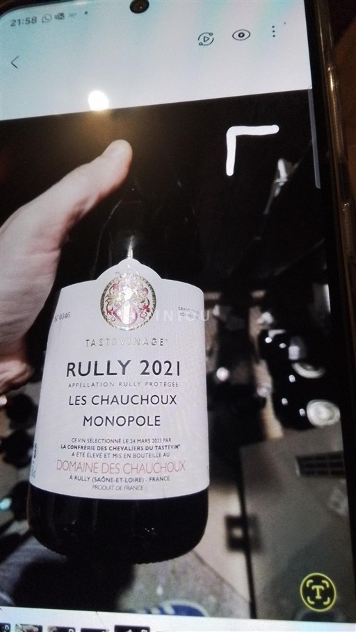 Burgundi Rully Premier Cru Domaine Des Chauchoux Les Chauchoux Monopole 2021