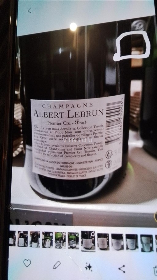 Champagne Albert Lebrun Premier cru Collection Terroir Senza annata