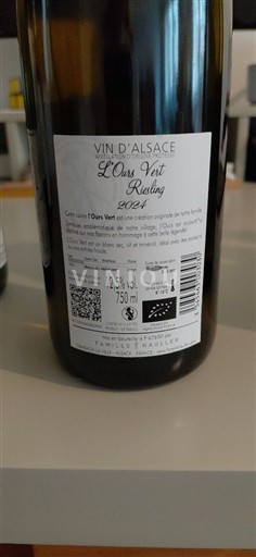 Alsace Riesling Famille Hauller L'Ours Vert 2024