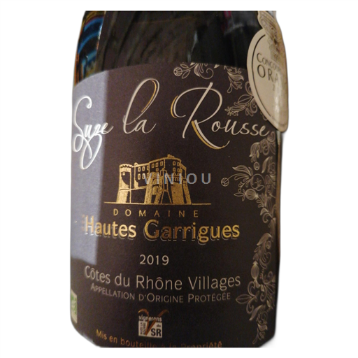 Údolí Rhôny Côtes-du-Rhône-villages Suze la Rousse Hautes Garrigues 2019