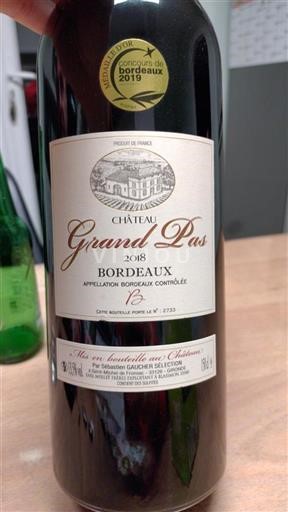 Burdeos Bordeaux Château Grand Pas 2018