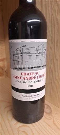Bordéus Saint-Émilion Château Saint André Corbin 2018