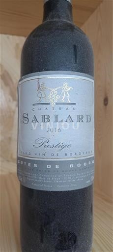 Burdeos Côtes-de-bourg Château SabLard Prestige 2016