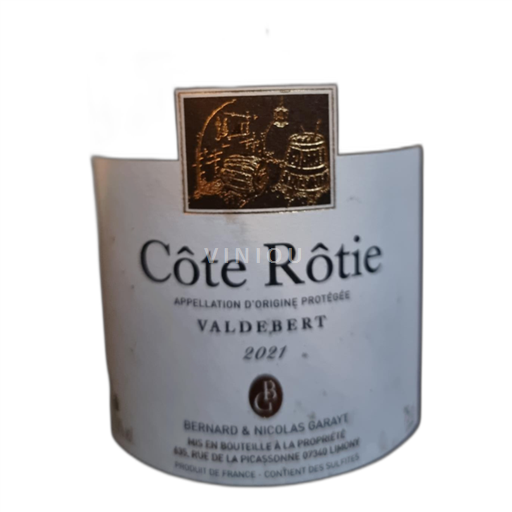 Rhônen laakso Côte-rôtie Bernard & Nicolas Garayt Valdebert 2021