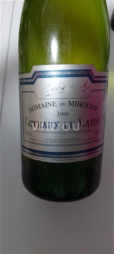 Loiretal Coteaux-du-Layon Domaine Mihoudy 1999