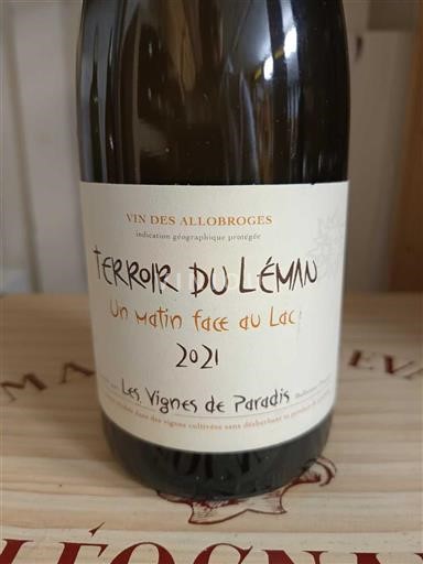 Alpes và các vùng Rhodanien Rượu Allobroges Les Vignes de Paradis Un matin face au Lac 2021