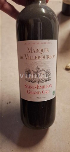 Bordeaux Saint-Émilion Grand Cru Grand Cru Marquis de Villebourbon 2018