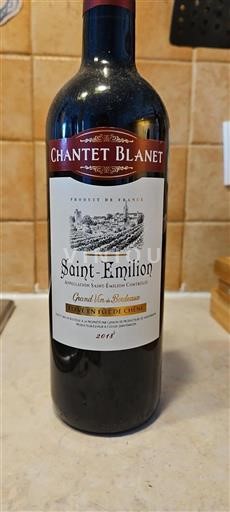 Burdeos Saint-Émilion Chantet Blanet Élevé en fût de chêne 2018